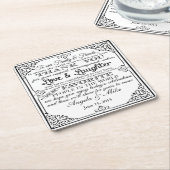 gepersonaliseerd onderzetter voor de bruiloft van  (Schuin)