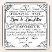 gepersonaliseerd onderzetter voor de bruiloft van  (Voorkant)