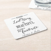 gepersonaliseerd onderzetter voor de bruiloft van  (Schuin)