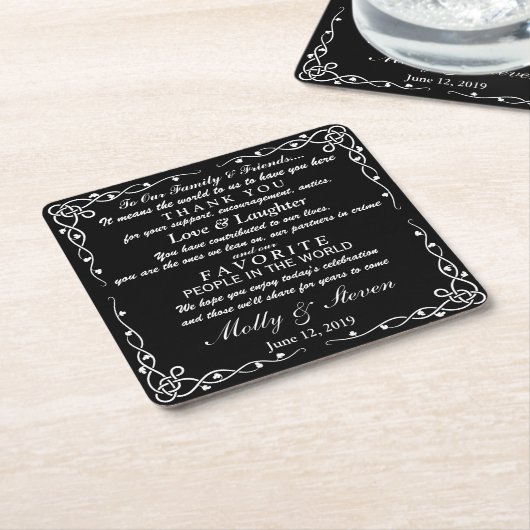 gepersonaliseerd onderzetter voor de bruiloft van  (Schuin)