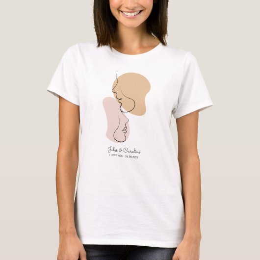 Gepersonaliseerd, One Line, Liefde, Boho, Arabisch T-shirt (Voorkant)