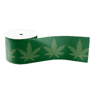 Gepersonaliseerd onkruid leder grosgrain lint