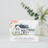 Gepersonaliseerd onroerend goed Waterverf huis Briefkaart (Staand voorkant)