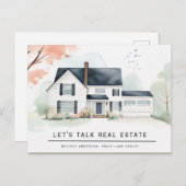 Gepersonaliseerd onroerend goed Waterverf huis Briefkaart (Voorkant / Achterkant)