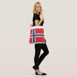 Gepersonaliseerd ontwerp met vlag van Noorwegen en Draagtas
