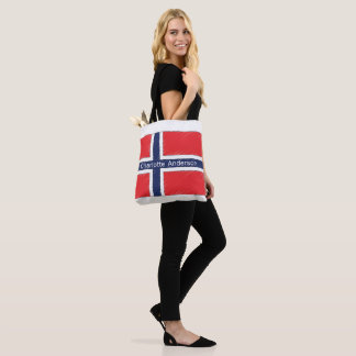 Gepersonaliseerd ontwerp met vlag van Noorwegen en Draagtas