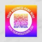 Gepersonaliseerd ontwerp uw eigen QR code Visiteka Vierkante Visitekaartje (Voorkant)