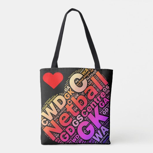 Gepersonaliseerd ontwerp van Netball Thormed Typog Draagtas (Achterkant)