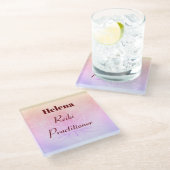 gepersonaliseerd ontwerp van Reiki Practitioner Glazen Onderzetter (Schuin)