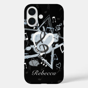 Gepersonaliseerd ontwerperpatroon van Musical Star iPhone 16 Hoesje