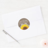 Gepersonaliseerd Onze Bedankt Zonnebloem & Kant Ronde Sticker (Envelop)