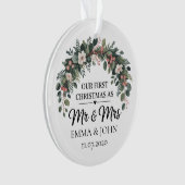 Gepersonaliseerd onze eerste kerst als Mr & Mrs 20 Ornament (voorkant)