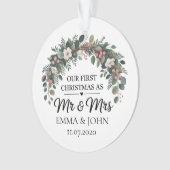 Gepersonaliseerd onze eerste kerst als Mr & Mrs 20 Ornament (voorkant)