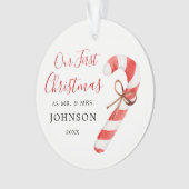 Gepersonaliseerd onze eerste kerst Mr. Mrs Ornamen Ornament (voorkant)