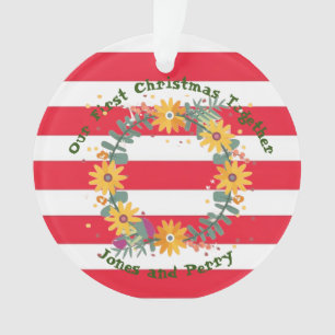 Gepersonaliseerd onze eerste kerst samen ornament