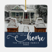 Gepersonaliseerd onze eerste Kerstmis in ons nieuw Keramisch Ornament (Achterkant)
