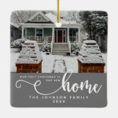 Gepersonaliseerd onze eerste Kerstmis in ons nieuw Keramisch Ornament (Achterkant)