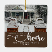 Gepersonaliseerd onze eerste Kerstmis in ons nieuw Keramisch Ornament (Achterkant)