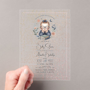 Gepersonaliseerd Onze Volgende Hoofdstuk Baby Show Acryl Uitnodigingen