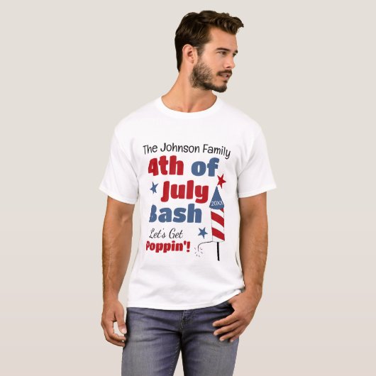 Gepersonaliseerd op 4 juli Bash T-Shirt (Voorkant volledig)