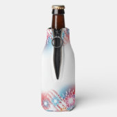 Gepersonaliseerd op 4 juli Fireworks Flesjeskoeler (Fles Achterkant)