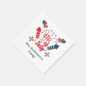 Gepersonaliseerd op 4 juli Fireworks Red White Blu Servet (Hoek)