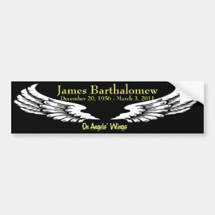 Gepersonaliseerd op Angels Wings Memorial Bumpersticker