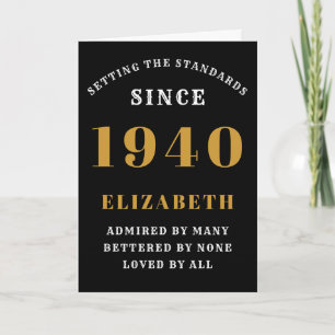 Gepersonaliseerd op zaterdag 1940 Elegant Black Go Kaart