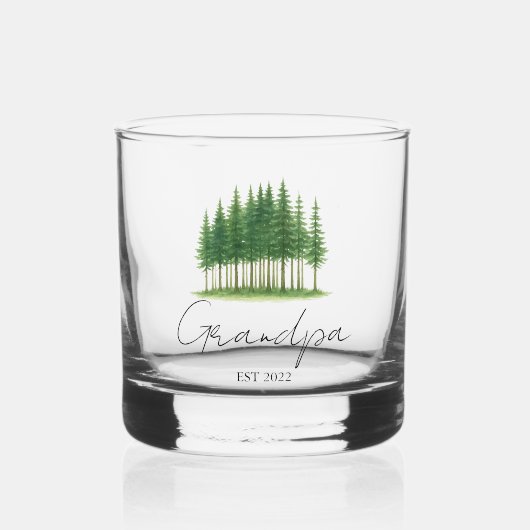 Gepersonaliseerd "Opa est. [Year]" Rocks Glass Whisky Glas (Voorkant)