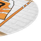 Gepersonaliseerd Oranje en wit ijs Hockey Jersey Snijplank (Hoek)