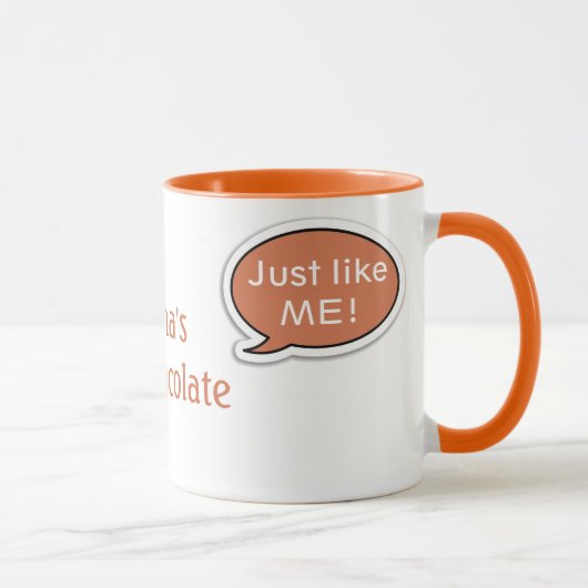 Gepersonaliseerd Oranje Spraakbubble Hot Chocolate Mok (Rechts)