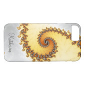 Gepersonaliseerd Oranje wervelfractal Case-Mate iPhone Case (Achterkant (Horizontaal))