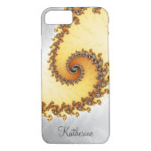 Gepersonaliseerd Oranje wervelfractal Case-Mate iPhone Case (Achterkant)