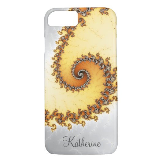 Gepersonaliseerd Oranje wervelfractal Case-Mate iPhone Case (Achterkant)