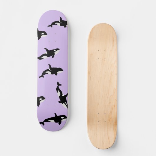 Gepersonaliseerd orca Whale Pod Pattern Pastel Lil Skateboard (Voorkant)