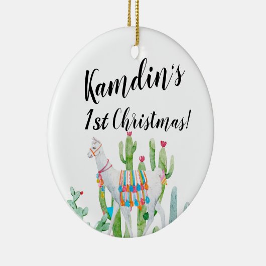 Gepersonaliseerd Ornament Boho Llama Bohemian Cact (Rechts)