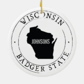 Gepersonaliseerd Ornament van Wisconsin (Achterkant)