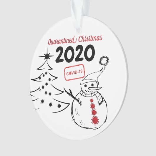 Gepersonaliseerd Ornament voor 2020 met kerstbomen (voorkant)