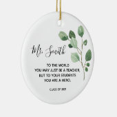 Gepersonaliseerd ornament voor cadeau aan docenten (Rechts)