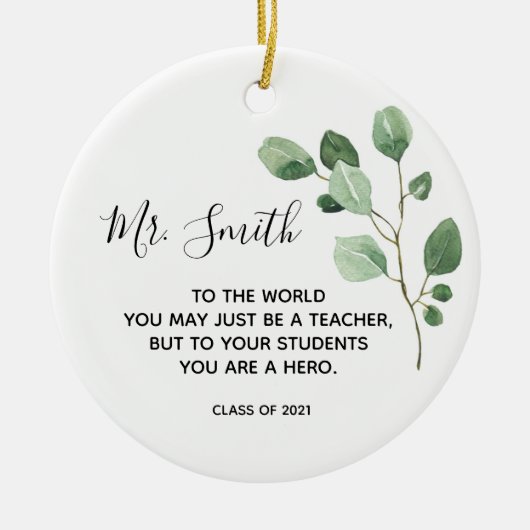 Gepersonaliseerd ornament voor cadeau aan docenten (Voorkant)