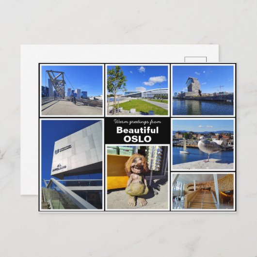 Gepersonaliseerd, Oslo collage, Noorwegen Briefkaart (Voorkant / Achterkant)