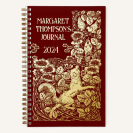 Gepersonaliseerd Oud Boek Reynard Fox Dotted Journ