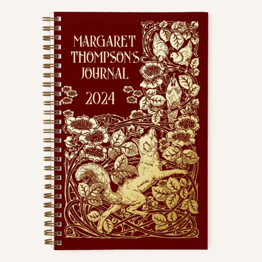 Gepersonaliseerd Oud Boek Reynard Fox Dotted Journ (Voorkant)