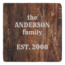 Gepersonaliseerd oud Rustic Wood Kitchen Stone Tri