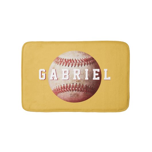 Gepersonaliseerd Oude Weathered Baseball Badmat (Voorkant)