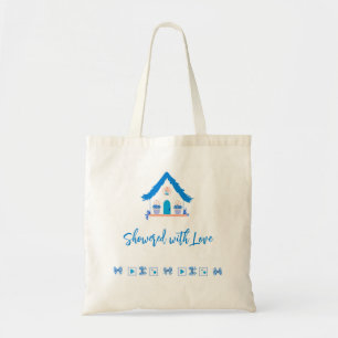 Gepersonaliseerd overladen met liefde Baby shower Tote Bag