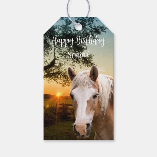 Gepersonaliseerd Paard Ranch verjaardagsfeestje Cadeaulabel (Voorkant)