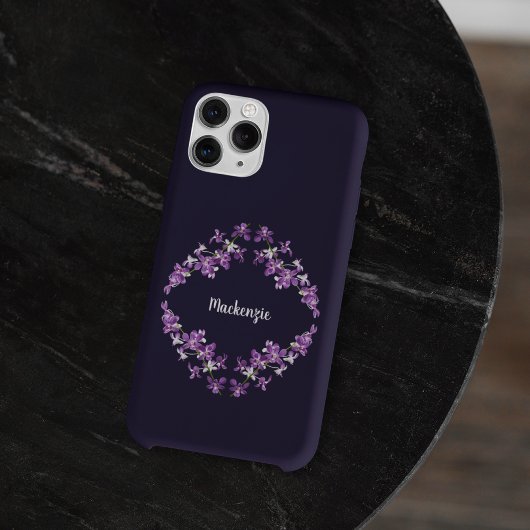 Gepersonaliseerd Paars Dendrobium Orchids Motif Ho Case-Mate iPhone Case