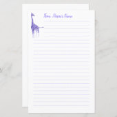 Gepersonaliseerd Paars Giraffe, gebitteerd (Voorkant / Achterkant)