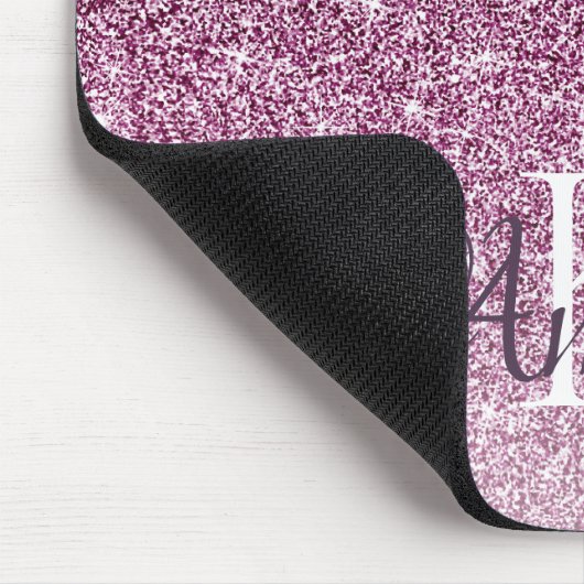 Gepersonaliseerd Paars monogram met spaarpeuk Muismat (Hoek)